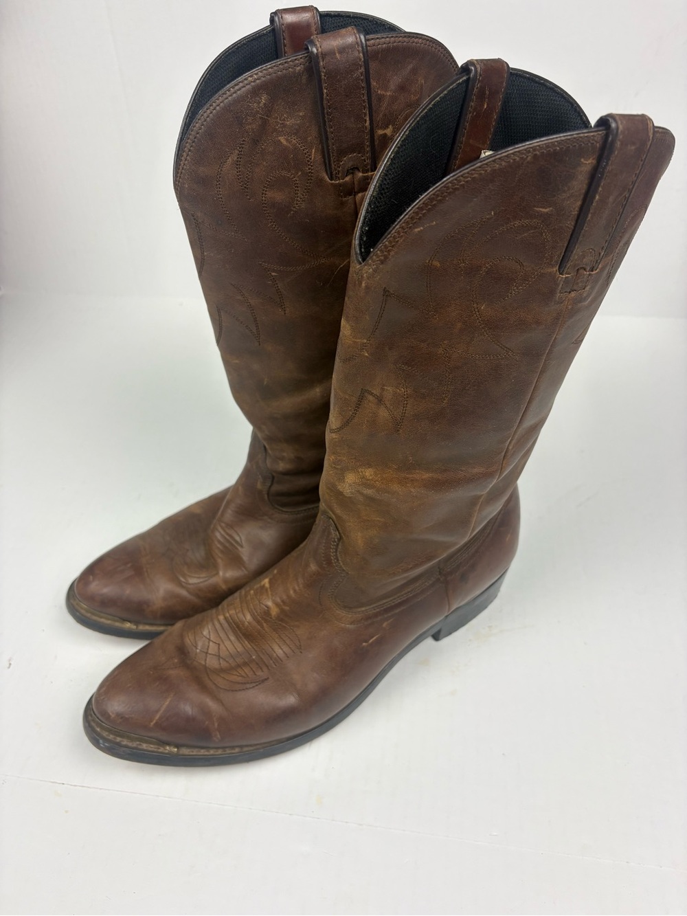 Durango Men 10.5 D Cowboy Boots Brown Leather SW542 Western Cowboy Distressed